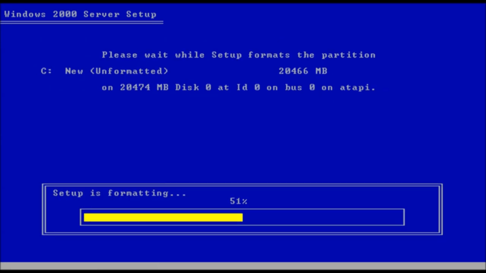 how to install Microsoft Windows 2000 server