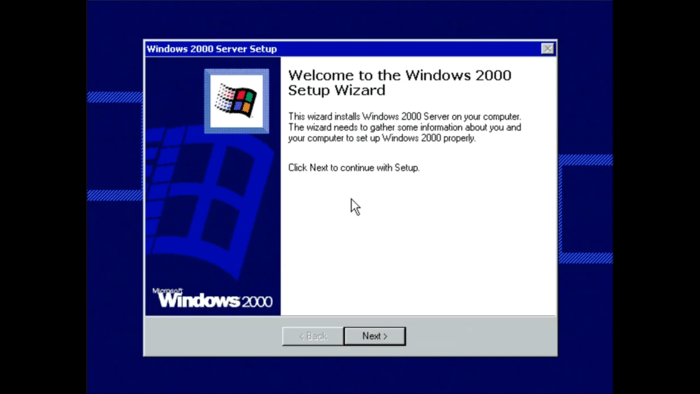 installing Windows 2000 server 