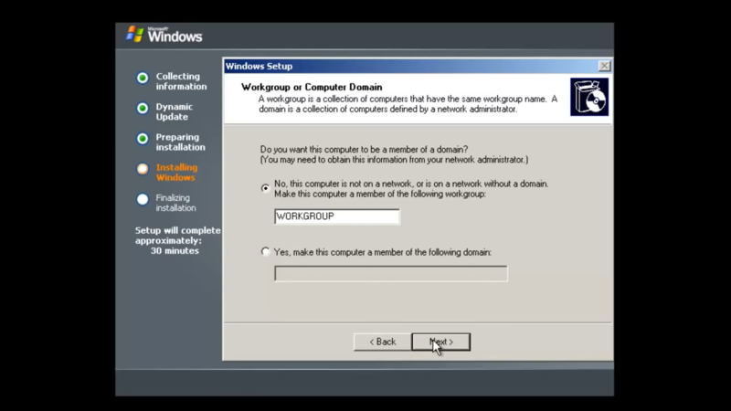 Windows Server Default Workgroup 