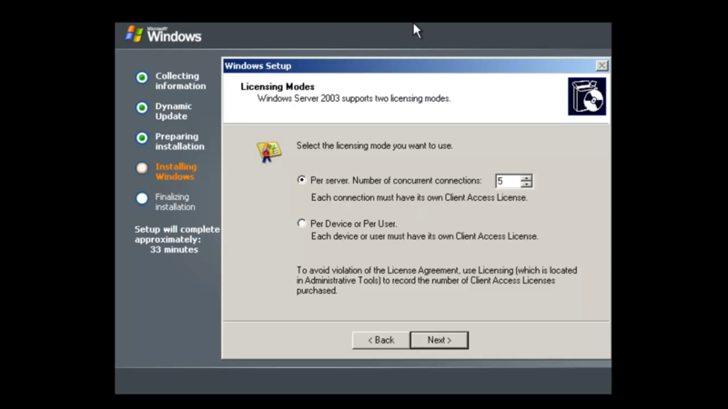 Windows Server Licensing Modes