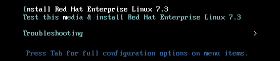 boot screen on Red Hat Enterprise Installation