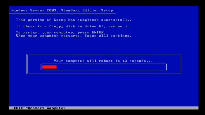 install windows server 2003
