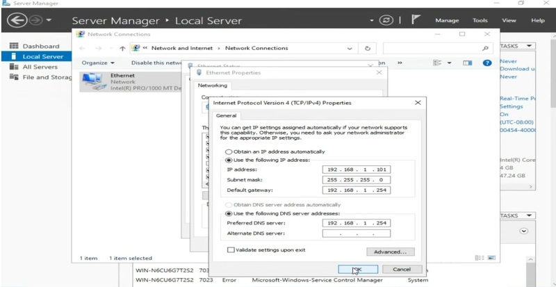 Configure Network on Windows Server 2022 Desktop Experience
