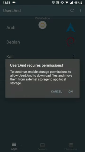 Install Linux on Android devices by UserLAnd