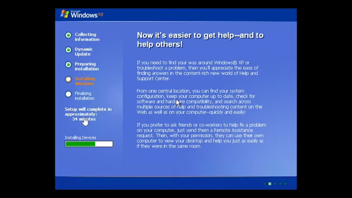 install Microsoft Windows XP
