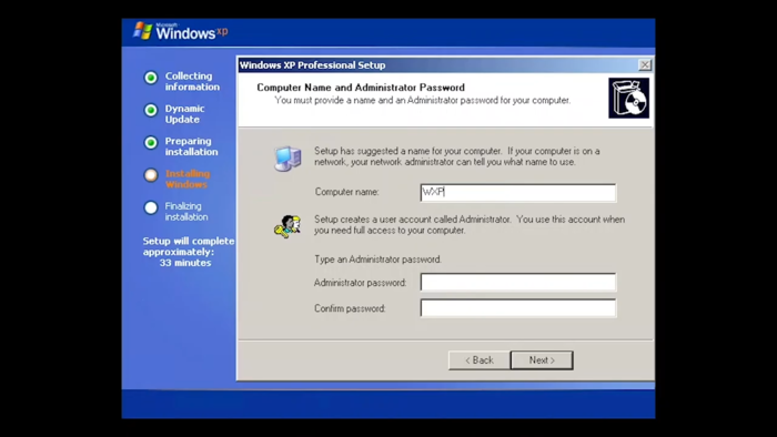 setup Microsoft Windows XP