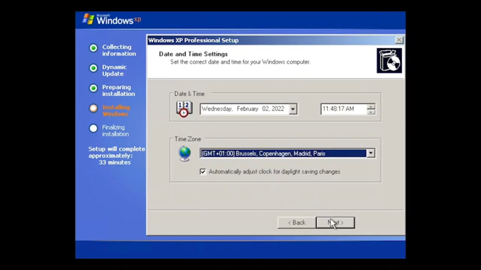install Windows XP