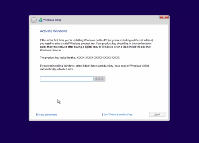 installing windows 10 by USB