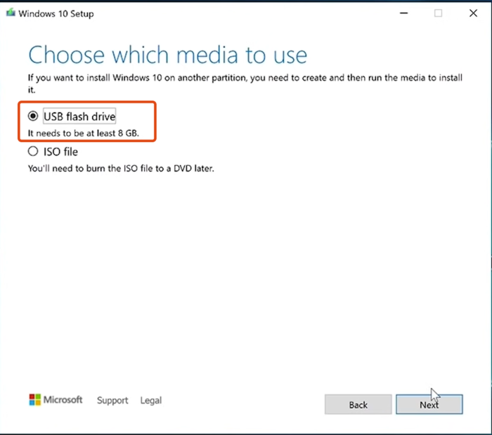 Windows 10 Installation using USB