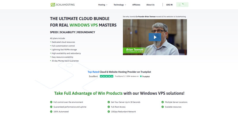 Scalahosting as the fifth best Windows VPS provider