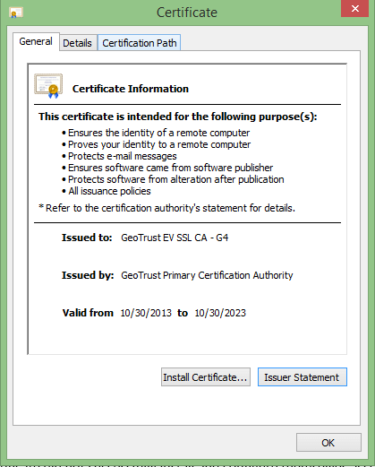 installing the SSL certificate manually