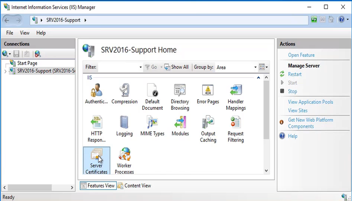 how to install SSL certificate on windows server through IIS manager