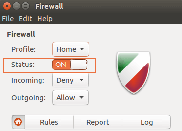 enabling Firewall in GUFW