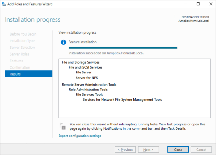 how to Install NFS Server in Windows server