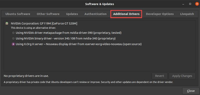 Install Nvidia Drivers on Ubuntu via GUI