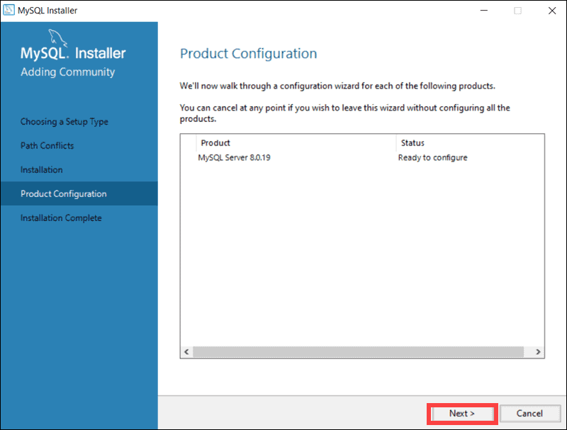 Configure MySQL Server