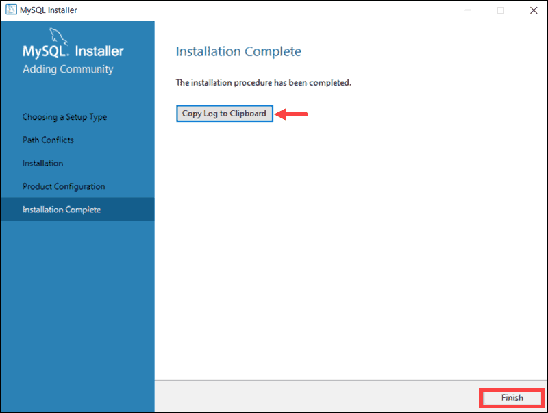 Copy log mysql installation