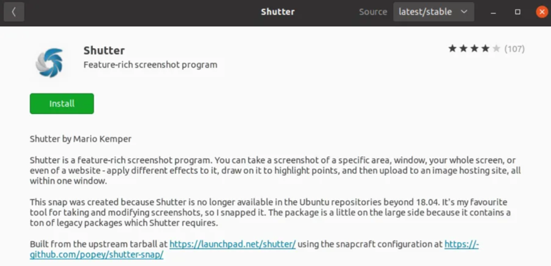 Using Shutter for Taking Screenshots 