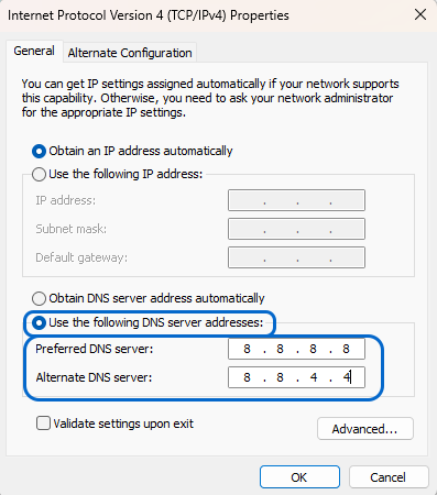 How to Change the DNS Settings in windows