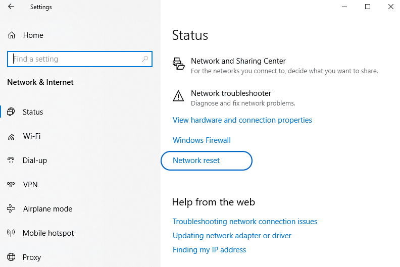 how to Reset Network Settings on Windows