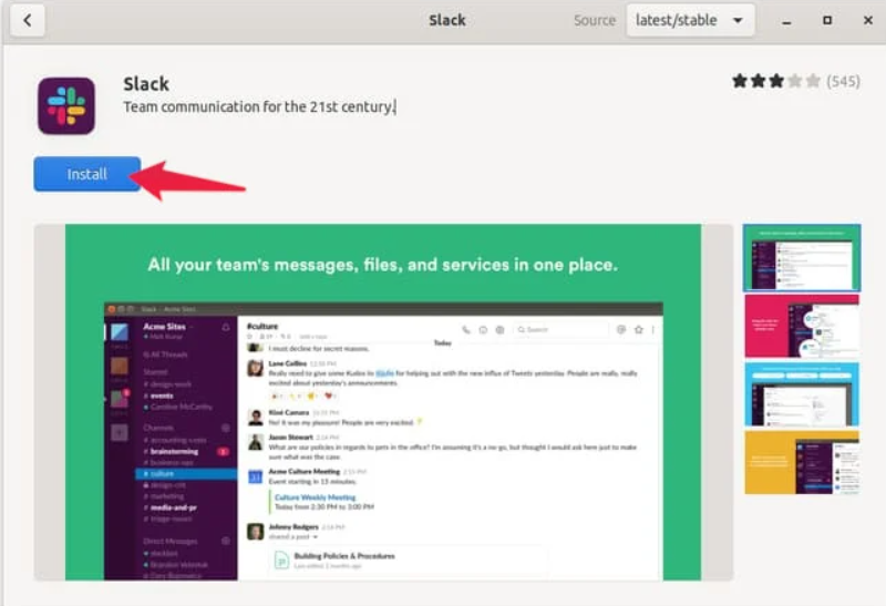 Install Slack in Ubuntu using Software program