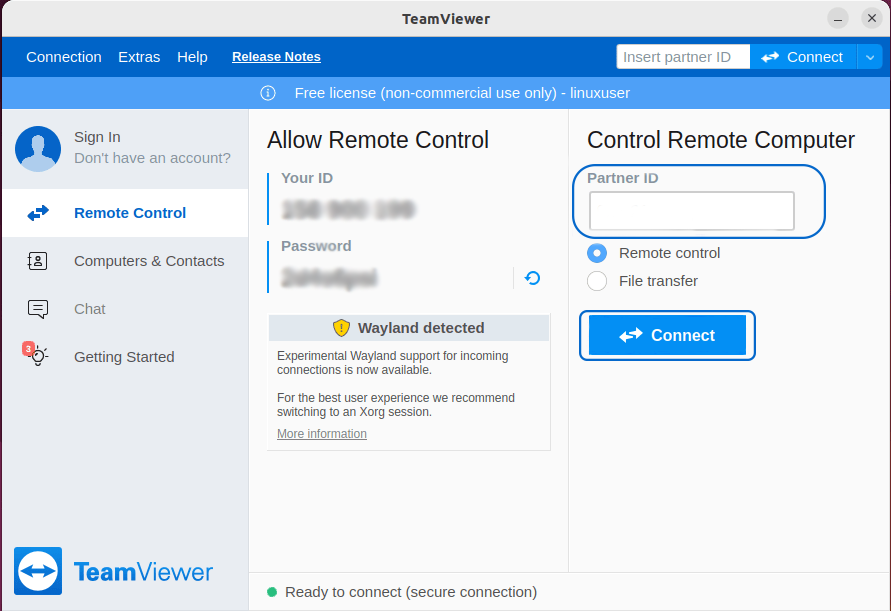 How to access remote device using TeamViewer