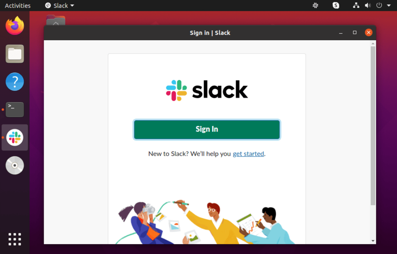 open the Slack program on Ubuntu