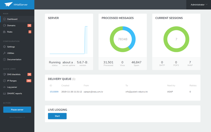 hMailServer Mail Server