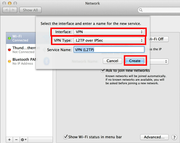 Select interface in configuring Softether on macOS