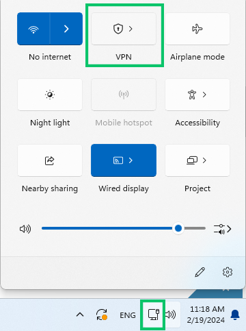 Connect to PPTP VPN on Windows through Network icon at taskbar