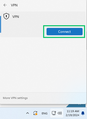 Connect to PPTP VPN on Windows through Network icon at taskbar