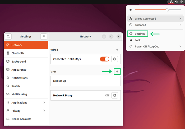 enable PPTP VPN in Linux through network manager GUI