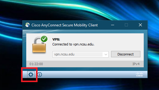 finding Cisco AnyConnect VPN IP address