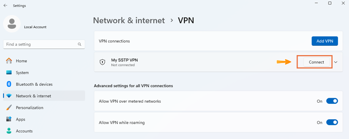 Connect to SSTP VPN on Windows