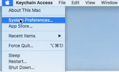 Open system preferences to create the IKEv2 VPN connection on a macOS