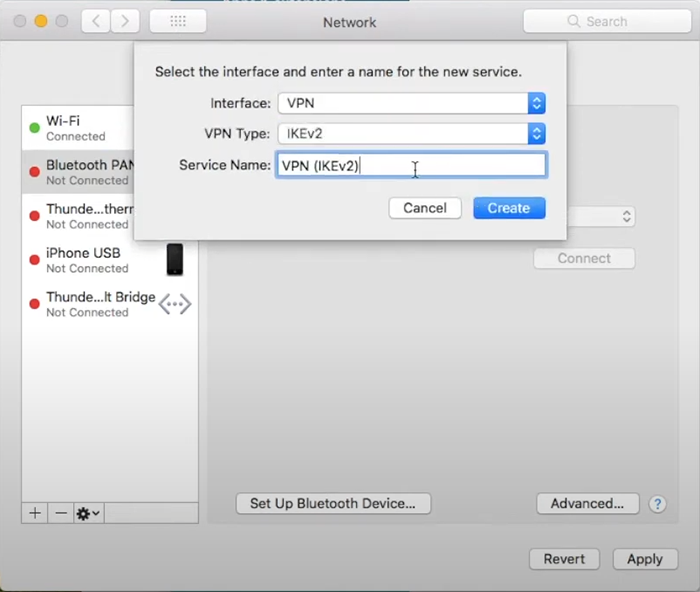 Create IKEv2/IPsec VPN on macOS