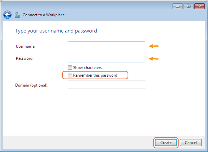 Enter VPN server credentials to create IKEv2 VPN on Windows