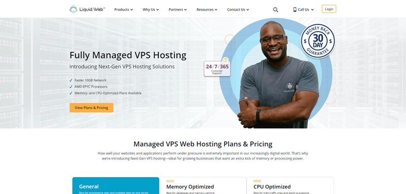 liquidweb Linux VPS hosting page