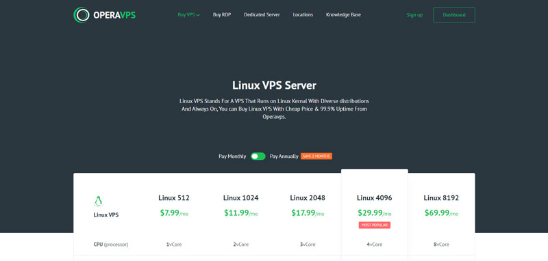 Best Linux VPS Operavps linux page
