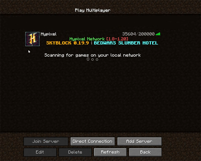 click on" Join Server" to play on Minecraft Hypixel server