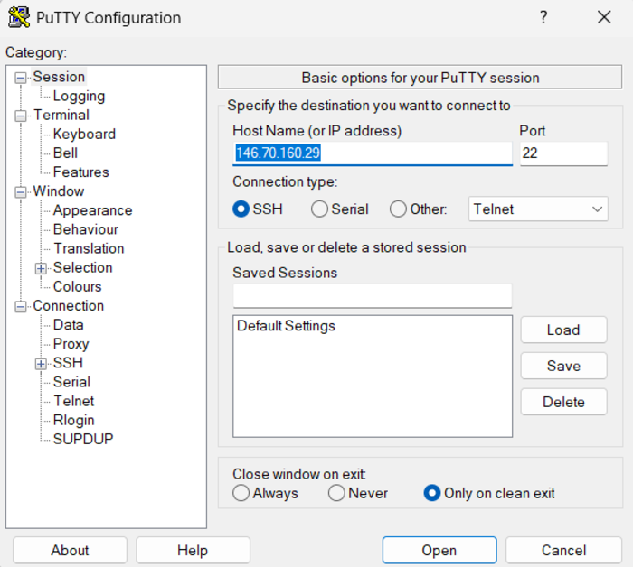 Test connecting to the MikroTik Router using SSH