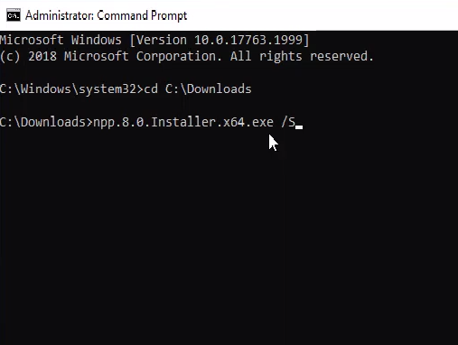 Install Notepad++ on Windows through cmd