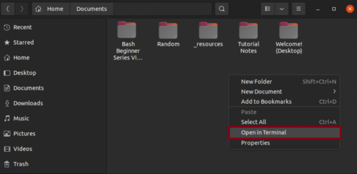 How to Open Terminal in Ubuntu through Nautilus