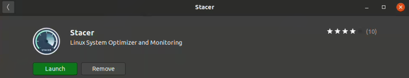 Launch Stacer on Ubuntu