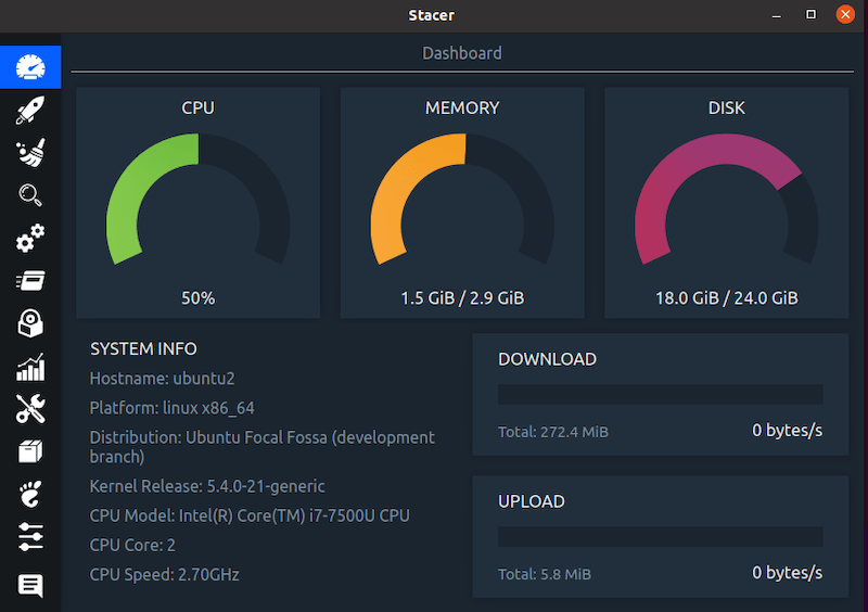 Stacer Dashboard