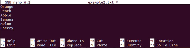 generating second example text file