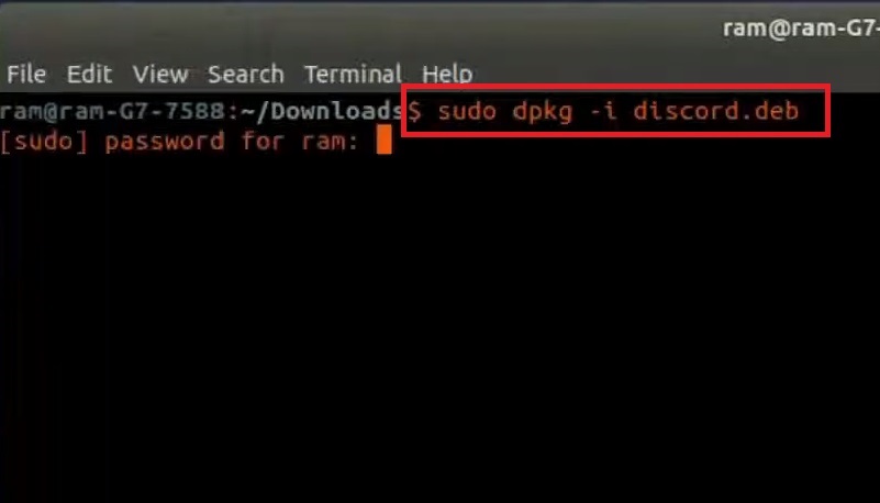 installing discord on linux VPS using terminal and .deb package