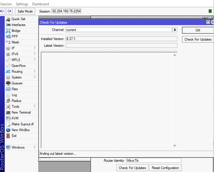 Check for Mikrotik Updates