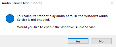 Enable Windows Audio Service