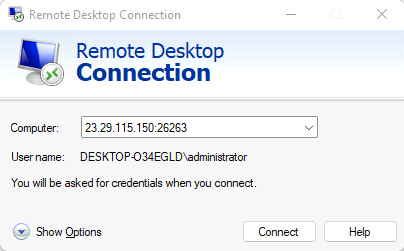 Open Remote Desktop Connection